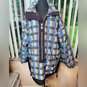 Rodeo Vintage Light Jacket Ski Coat Hoodie Blue/Green Size Large